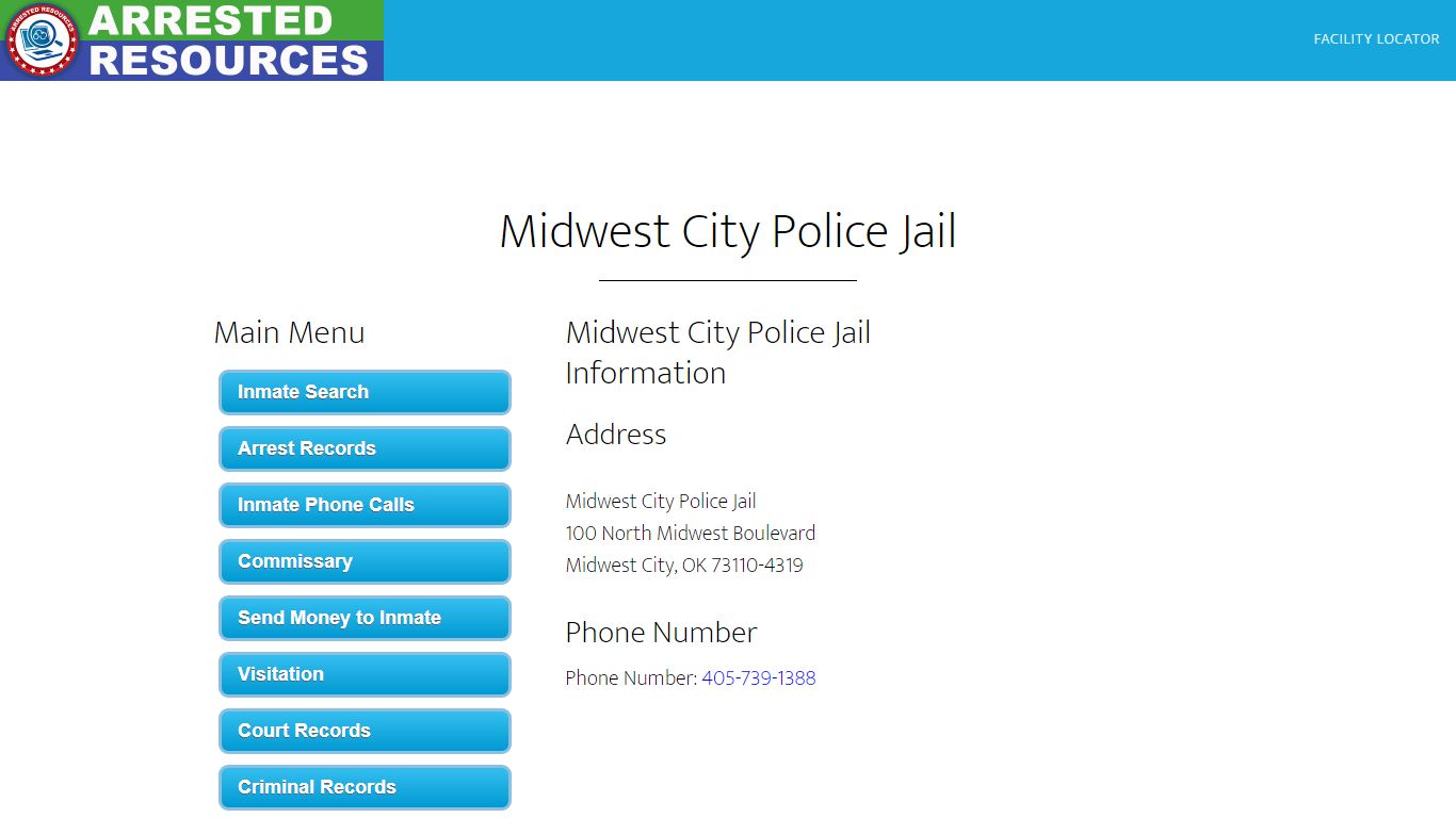 Midwest City Police Jail - Inmate Search - Midwest City, OK