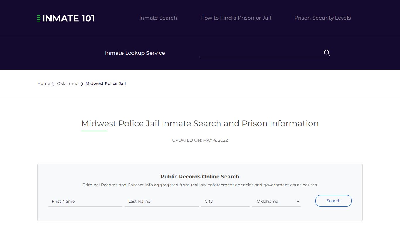 Midwest Police Jail Inmate Search, Visitation, Phone no ...