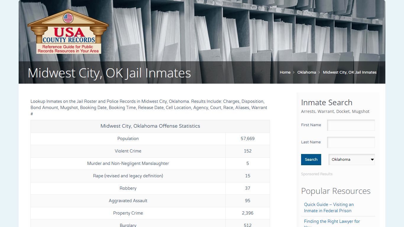 Midwest City, OK Jail Inmates | Name Search