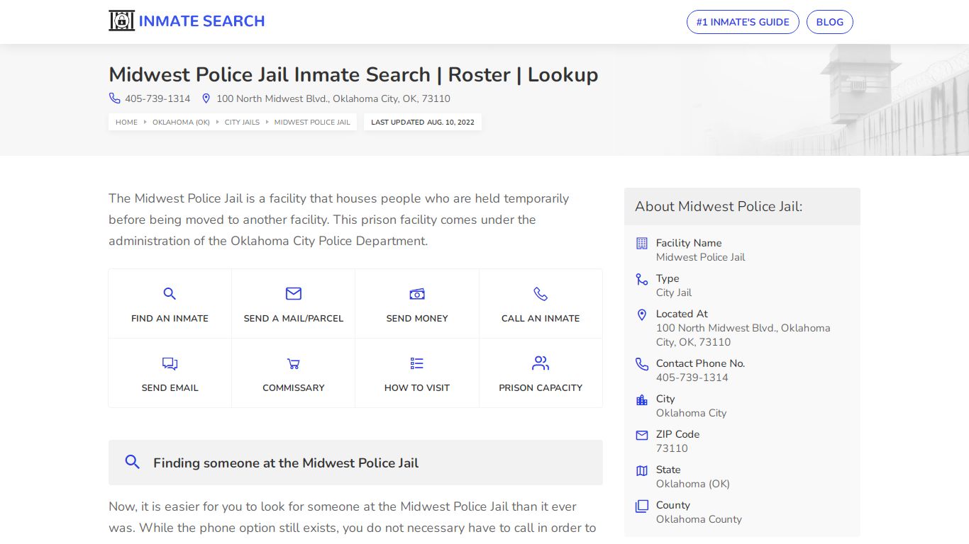 Midwest Police Jail Inmate Search | Roster | Lookup